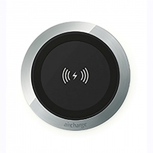 Wireless surface charger black and chrome